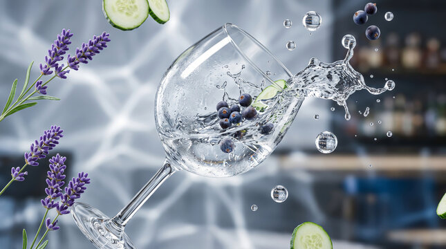 Refreshing Botanical Splash with Blueberry Cucumber and Lavender