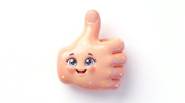 Cute cheerful cartoon thumbs-up character giving a positive gesture, with a playful expression and colorful child-friendly design, perfect for a fun educational poster.