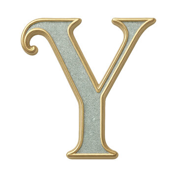 PNG Elegant gold letter Y