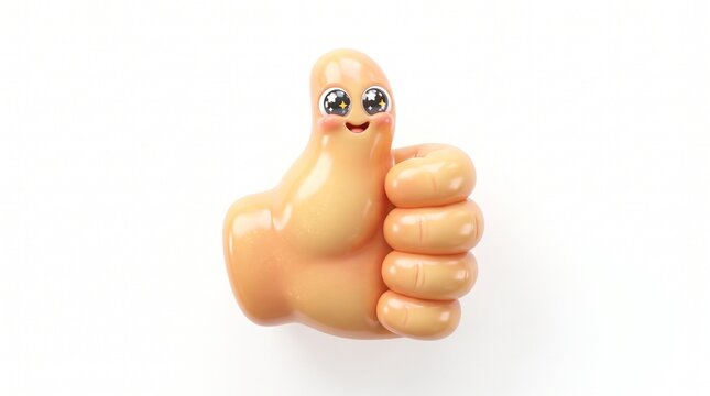 Cute cheerful cartoon thumbs-up character giving a positive gesture, with a playful expression and colorful child-friendly design, perfect for a fun educational poster.
