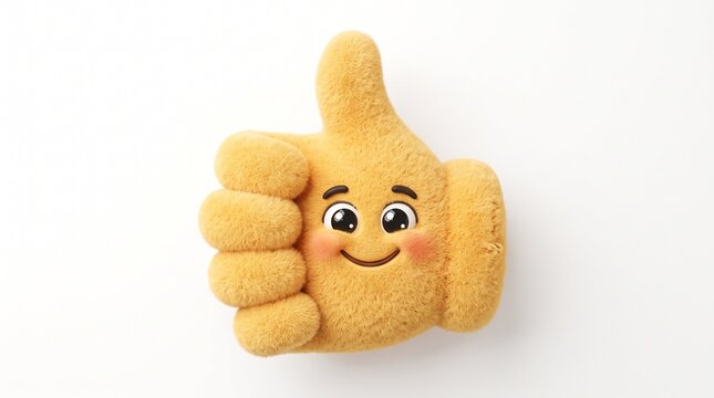 Cute cheerful cartoon thumbs-up character giving a positive gesture, with a playful expression and colorful child-friendly design, perfect for a fun educational poster.