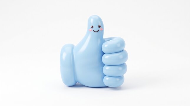 Cute cheerful cartoon thumbs-up character giving a positive gesture, with a playful expression and colorful child-friendly design, perfect for a fun educational poster.