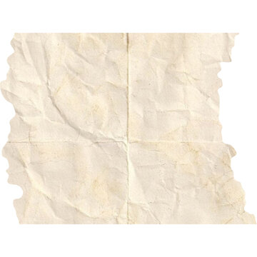 Antique parchment scrap featuring wrinkled surface and deckled edges for rustic scrapbooking
