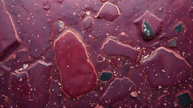 Close-up of polished purple-red porphyry with scattered pale crystalline grains.