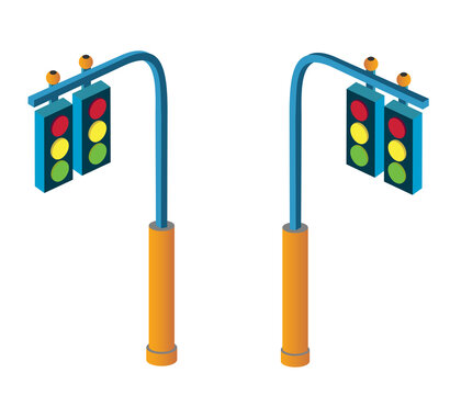 Isometric traffic lights controlling urban road safety