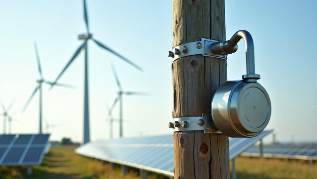 Renewable Energy Transition Utility Pole Modern Grid Infrastructure