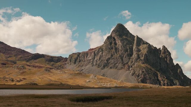 Scenic view of Pyrenees ibon near Hoz de Jaca alpine village