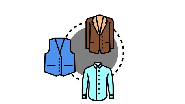 Business formal clothing items, including a jacket, vest, and long sleeved shirt, illustrate professional dress code concepts for various corporate and event settings