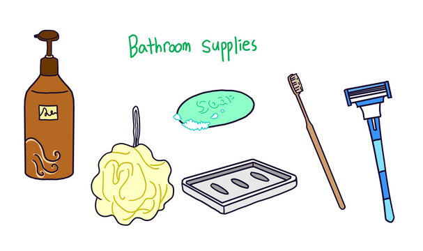 Bathroom supplies 욕실용품 샴푸 샤워볼 비누 비누받침 칫솔 면도기 목욕 샤워