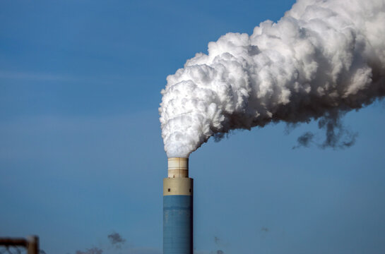 Smoke from chimny of coal power plant of Onyx at Maasvlakte