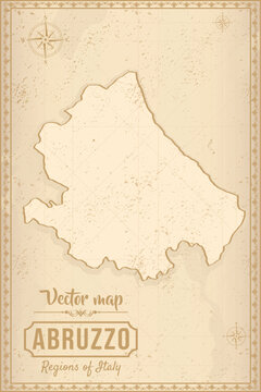 Elegant vintage-style map of Abruzzo, Italy