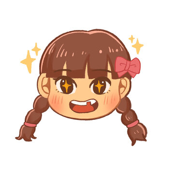 Cute Little Girl with Braided Hair and Missing Tooth
