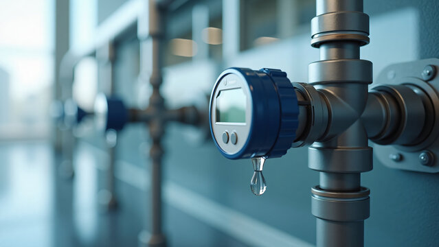 Water Meter and Droplet in Technical Environment