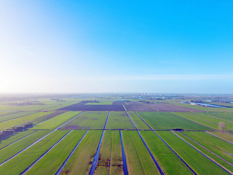 Drone view of the Zuidplaspolder where Cortelande will arise