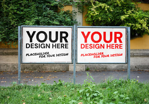Mockup Of Customized Signs Outdoors