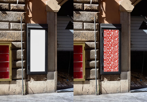 Mockup Of Customizable Vertical Sign