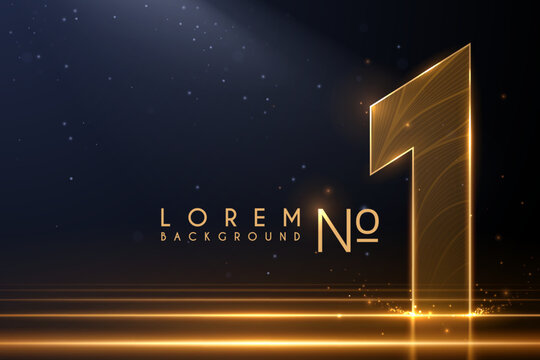 First place golden background with light effects