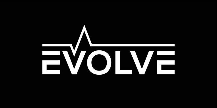 evolve for medical logo design, word mark evolve logo symbol concept