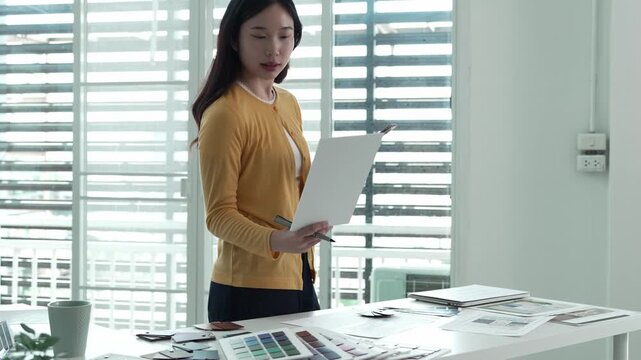 Architect could develop a concept for the design house in modern office.