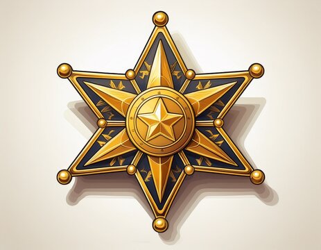 sheriff golden star isolated on white background sheriff badge