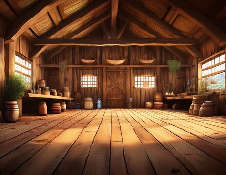 barn with wooden walls and floor