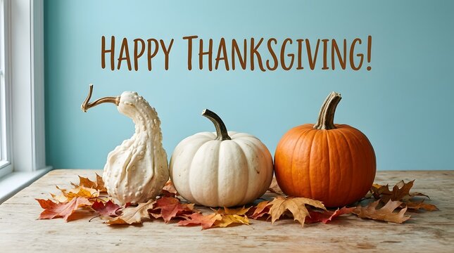 Celebrating thanksgiving with pumpkins and autumn leaves a festive and grateful holiday season image