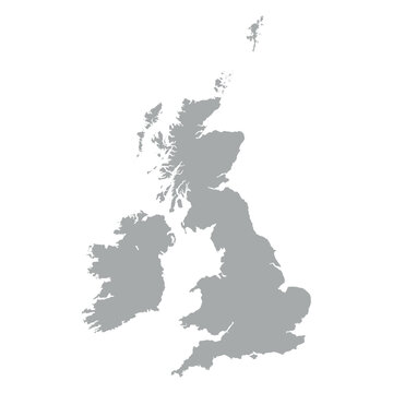 United Kingdom map silhouette vector illustration isolated on white background
