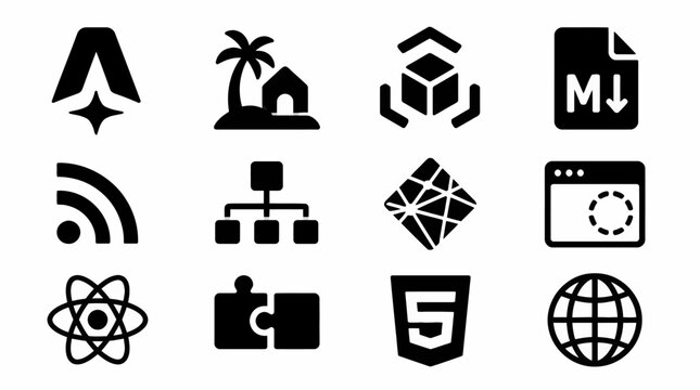 Astro framework and web development icon collection.
