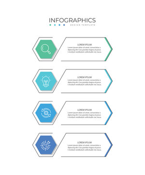Business infographic template. 4 Step timeline journey. Process diagram, 4 options, Infographic elements vector illustration.