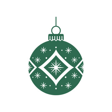 Elegant Christmas Ornament vector illustration featuring a classic hanging bauble with clean decorative details in a modern minimalist style. Perfect for Christmas cards, holiday decorations, gift pac