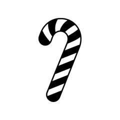 Fototapeta na wymiar Classic Candy Cane vector illustration featuring the iconic curved shape and striped pattern in a clean minimalist style. Perfect for Christmas decorations, holiday cards, candy packaging, gift wrappi