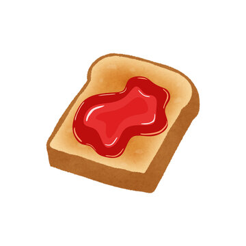 strawberry jam on bread