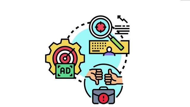 Business audience segmentation icon market analysis. Targeting diverse customer groups. Evaluating advertising campaign effectiveness. And optimizing promotion strategy for success