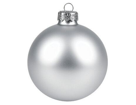 Weihnachtsbaumkugel in Silber isoliert Hintergrund, Freisteller
