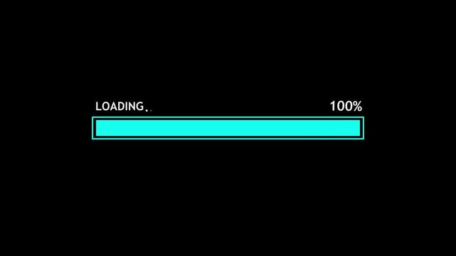 Digital loading bar with nineteen percent progress on a black background