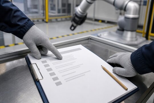 Cobot Safety Training Hands Gloved A Blank Checklist