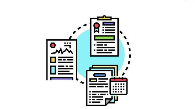 Business accounting reporting cycle financial auditing, data analysis, and documentation planning for corporate analytics and budget management