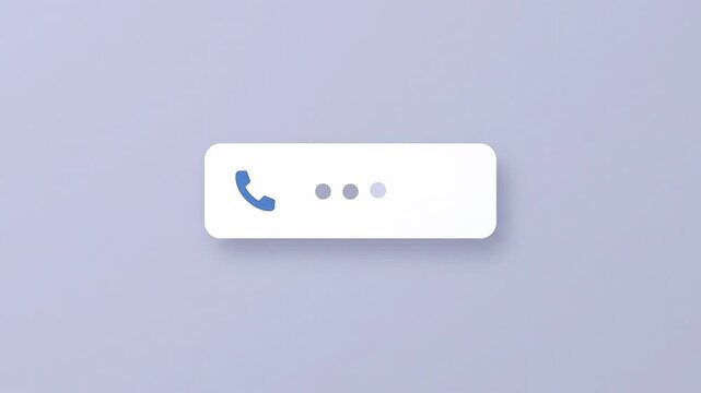 Minimalist phone icon with loading dots animation on a light purple background