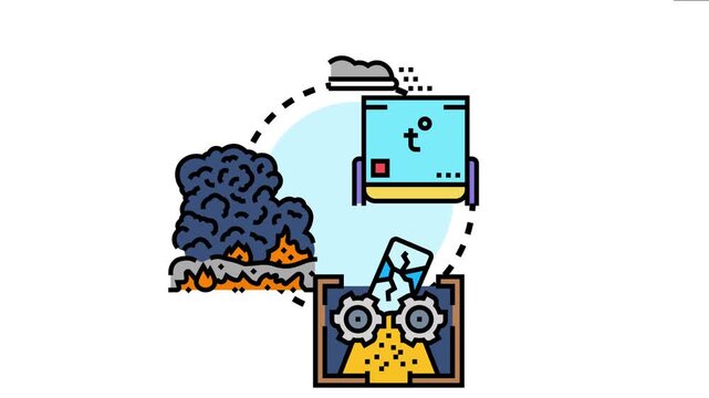 Waste incineration process collecting trash, burning garbage, and producing energy, recycling, ecology, and environmental solutions for smart city management
