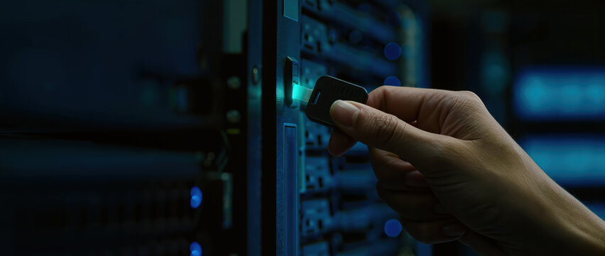 Fiber stream network server receives secure access through dark data center