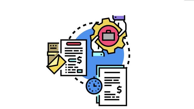 Concept the bundling of costs and services into a single agreement, showing contract documents, financial elements, time, and business collaboration