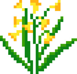 Fototapeta premium Flower Bloom Pixel Art