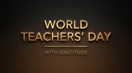Obraz premium World Teachers Day Gratitude Message on Elegant Dark Background