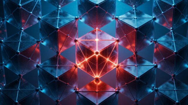 Abstract Glowing Cube Network and Data Structure