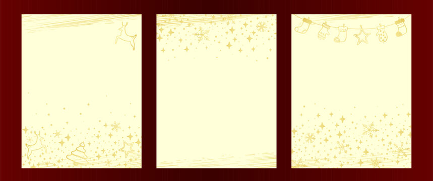 Gold New Year Vector Copy Space Border Set