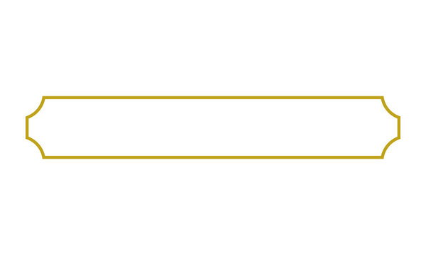 Rectangular golden frame border with notched decorative corners isolated on plain white surface for professional graphic design display and text framing purposes.