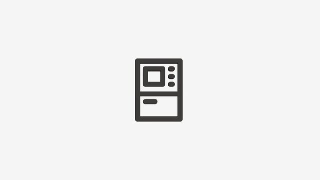 Minimalist kitchen appliance icon with modern clean design on subtle light grey background in stop motion.