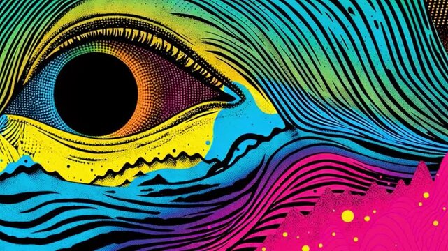 Psychedelic VJ Loop with Abstract Surreal Visuals for Music and Live Events