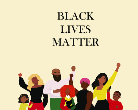 Black Lives Matter Demonstration Poster - Human Rights Vector Concept