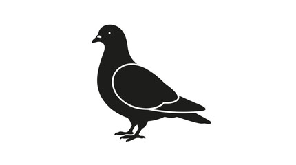 Fototapeta premium Minimalist Pigeon Silhouette Vector Illustration